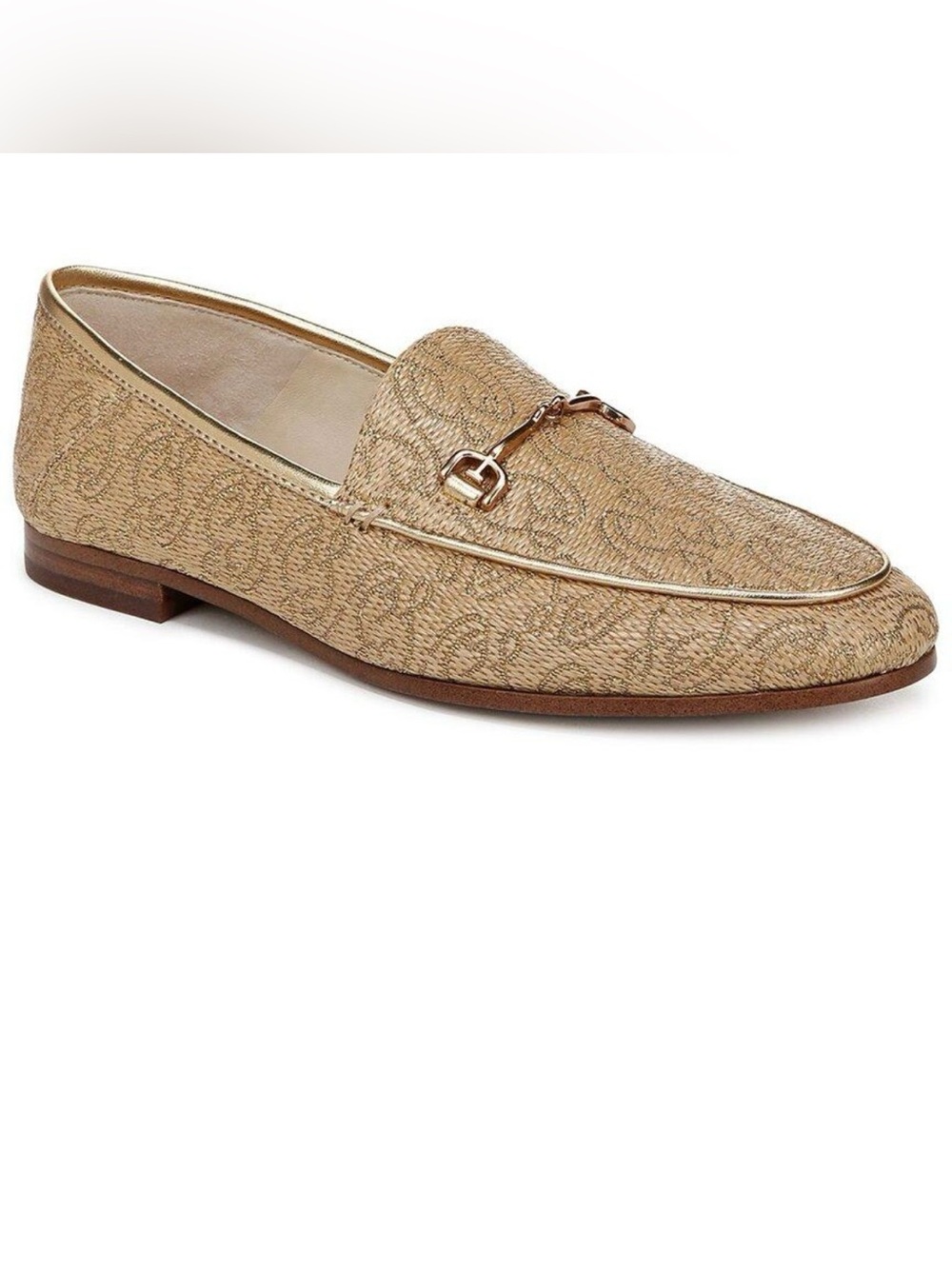 Sam Edelman Loraine Tan Gold Horse-Bit Loafers